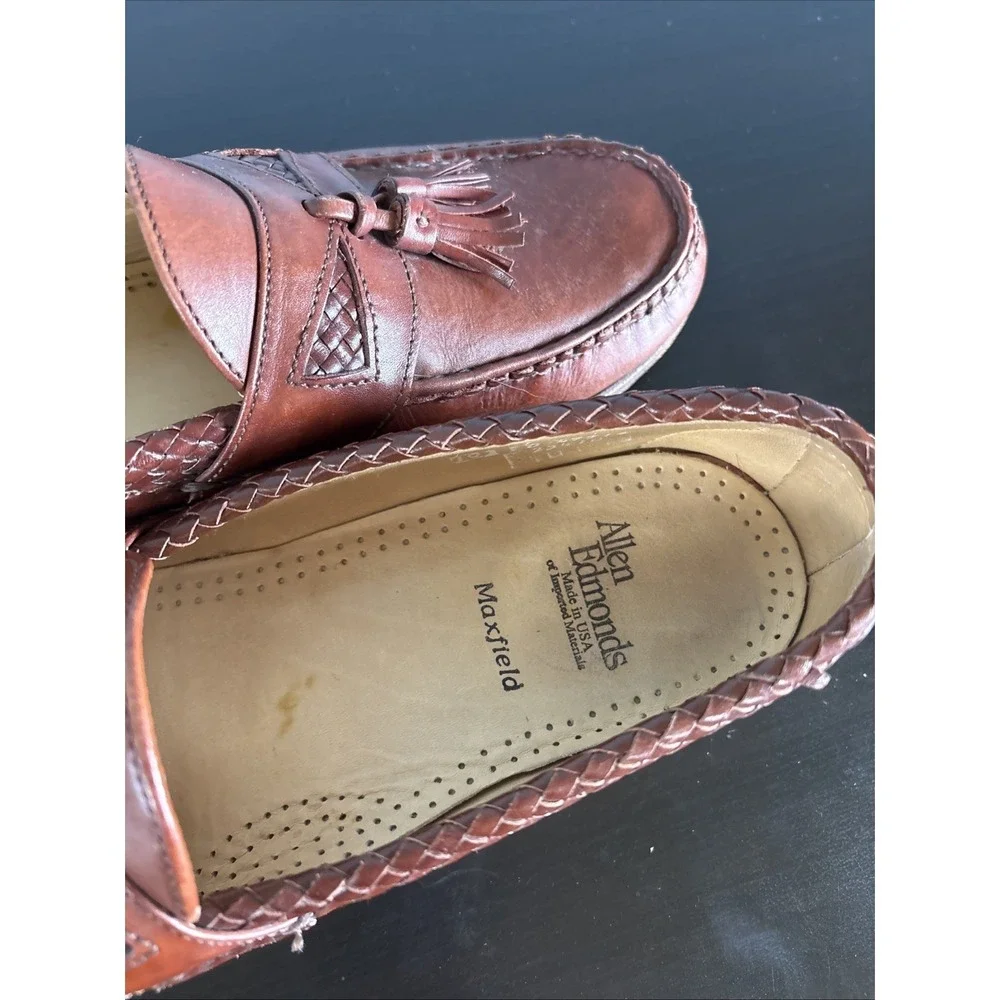 Allen Edmonds Maxfield Tassel Loafer‎ Men 10 Brown Leather Moc-Toe Made in USA